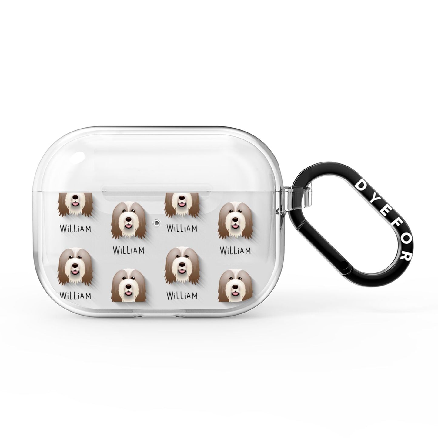 Bearded Collie Icon with Name AirPods Pro Clear Case