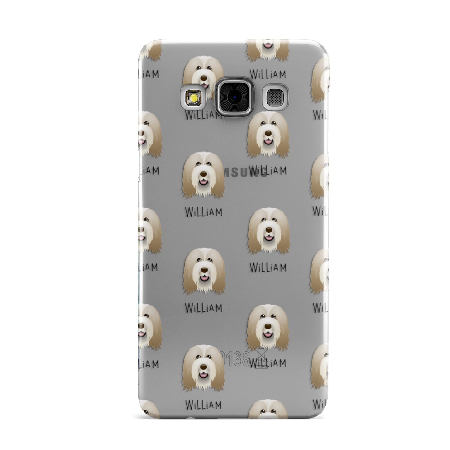 Bearded Collie Icon with Name Samsung Galaxy A3 Case