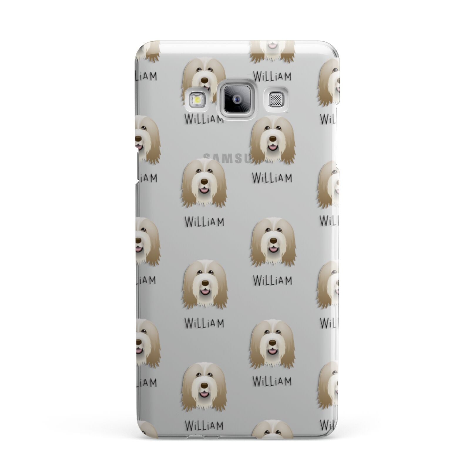 Bearded Collie Icon with Name Samsung Galaxy A7 2015 Case