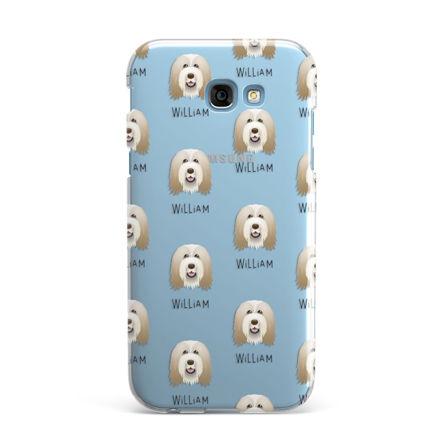 Bearded Collie Icon with Name Samsung Galaxy A7 2017 Case