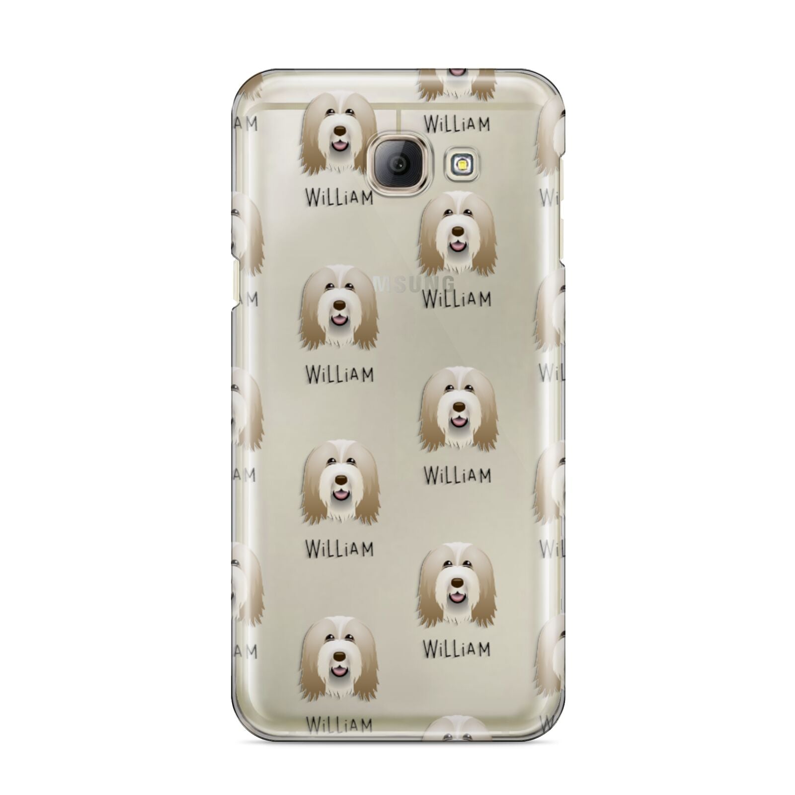 Bearded Collie Icon with Name Samsung Galaxy A8 2016 Case