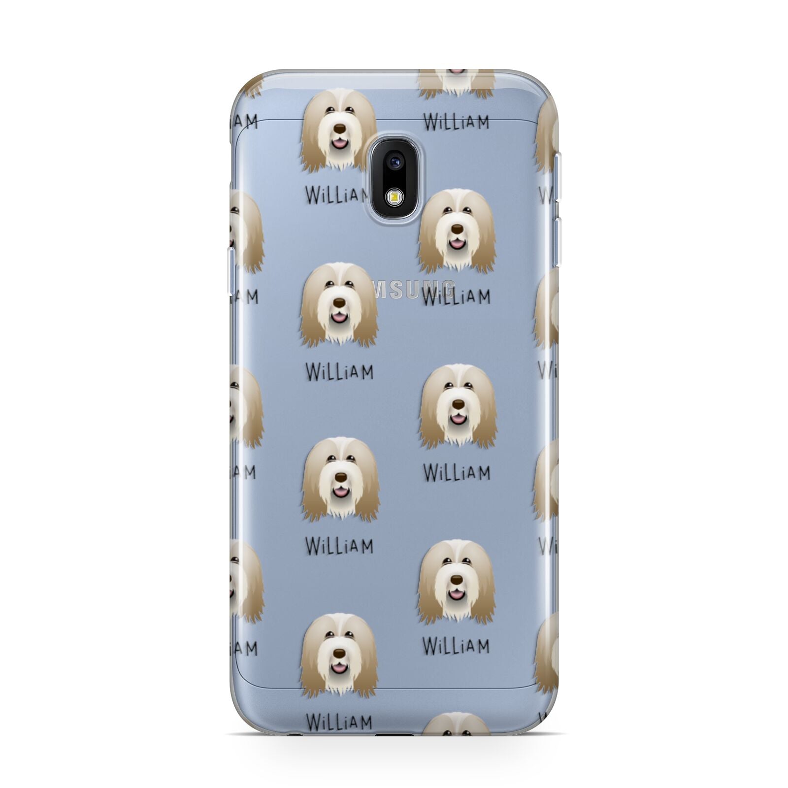 Bearded Collie Icon with Name Samsung Galaxy J3 2017 Case