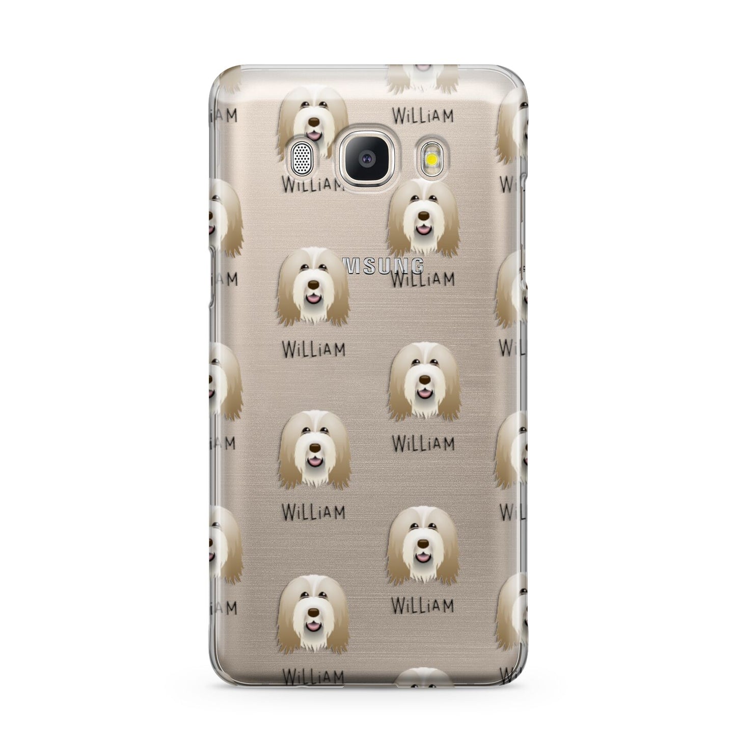 Bearded Collie Icon with Name Samsung Galaxy J5 2016 Case