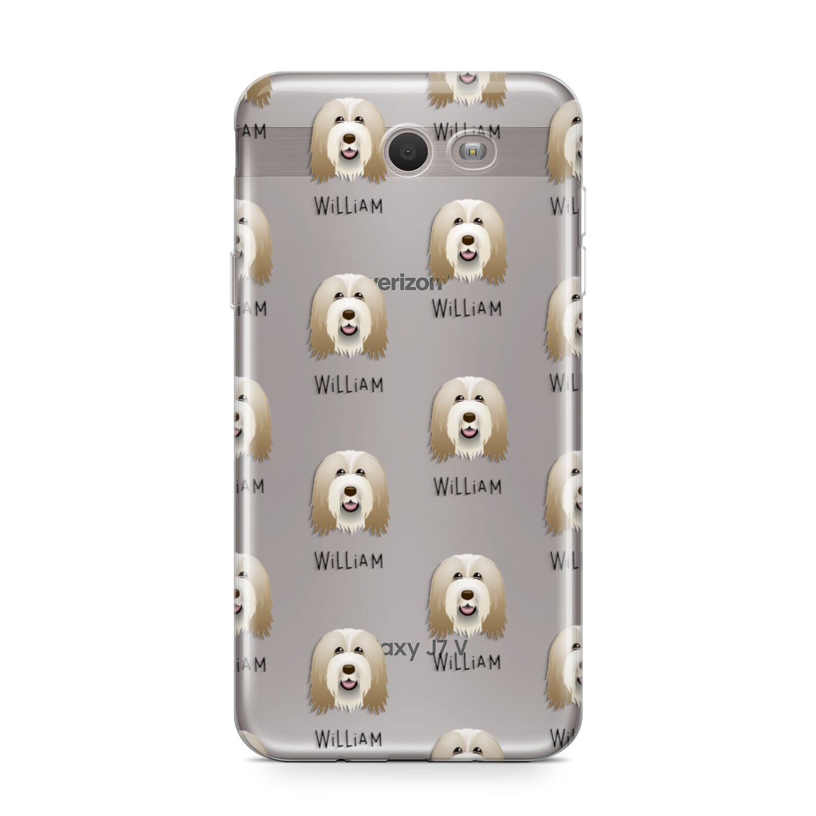 Bearded Collie Icon with Name Samsung Galaxy J7 2017 Case