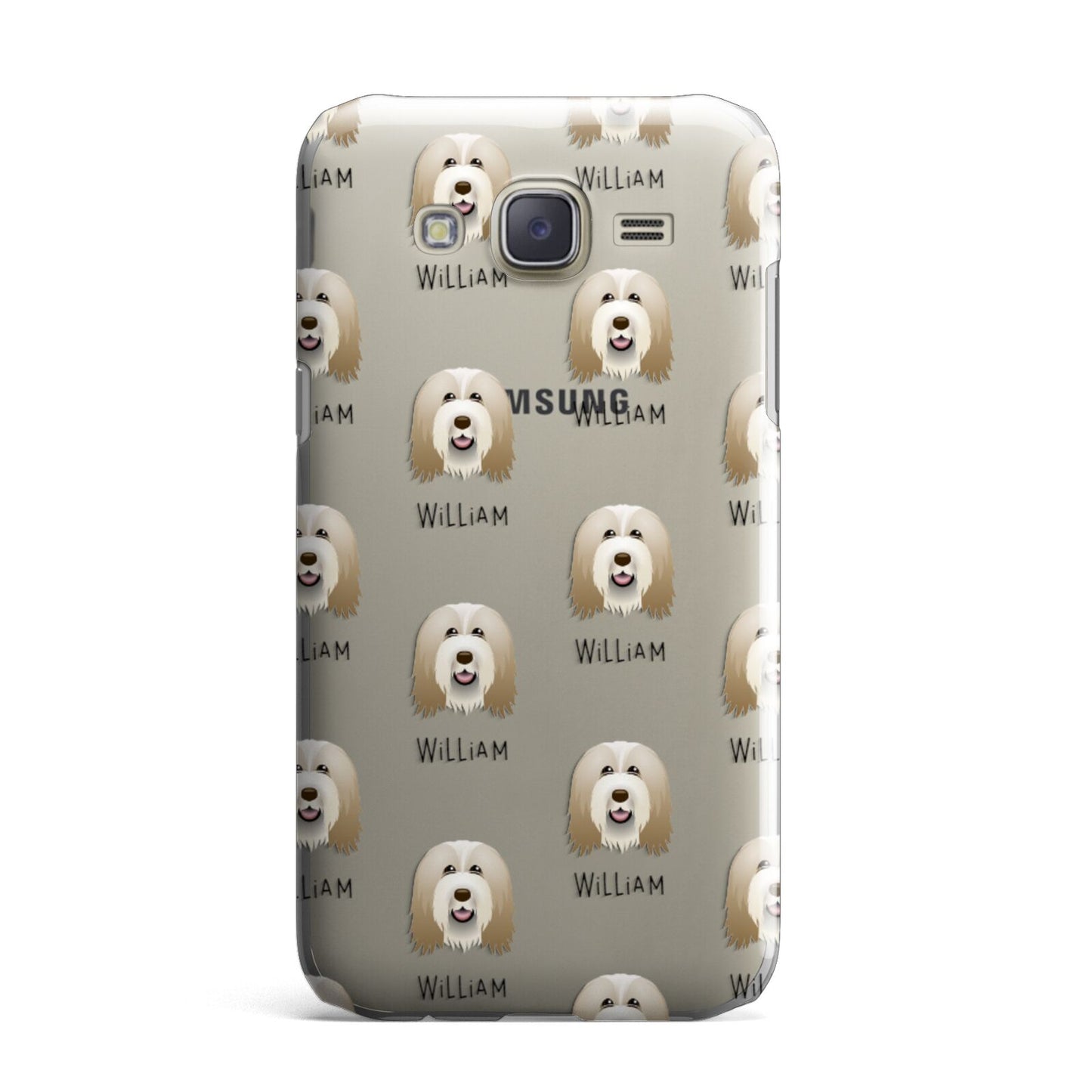 Bearded Collie Icon with Name Samsung Galaxy J7 Case