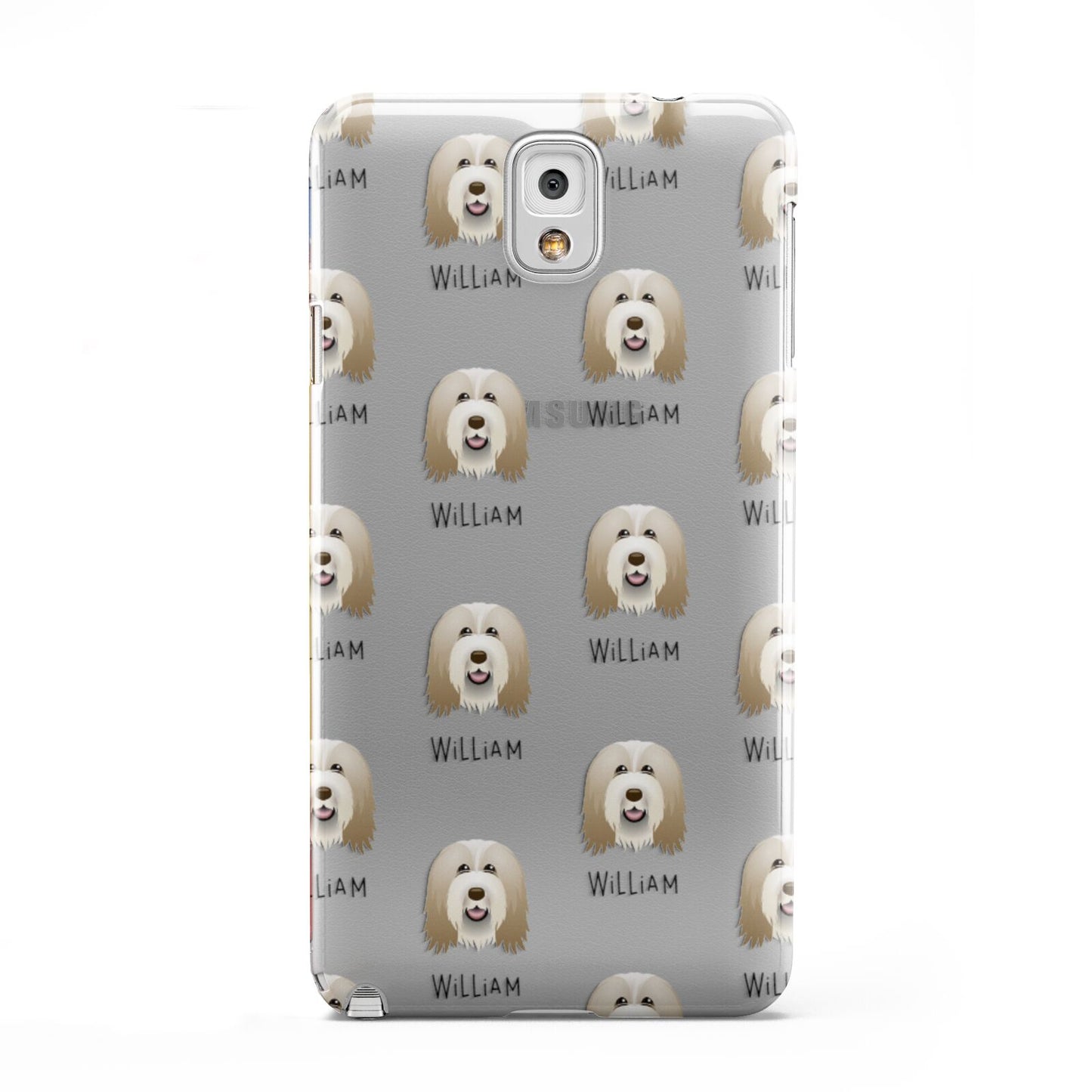 Bearded Collie Icon with Name Samsung Galaxy Note 3 Case