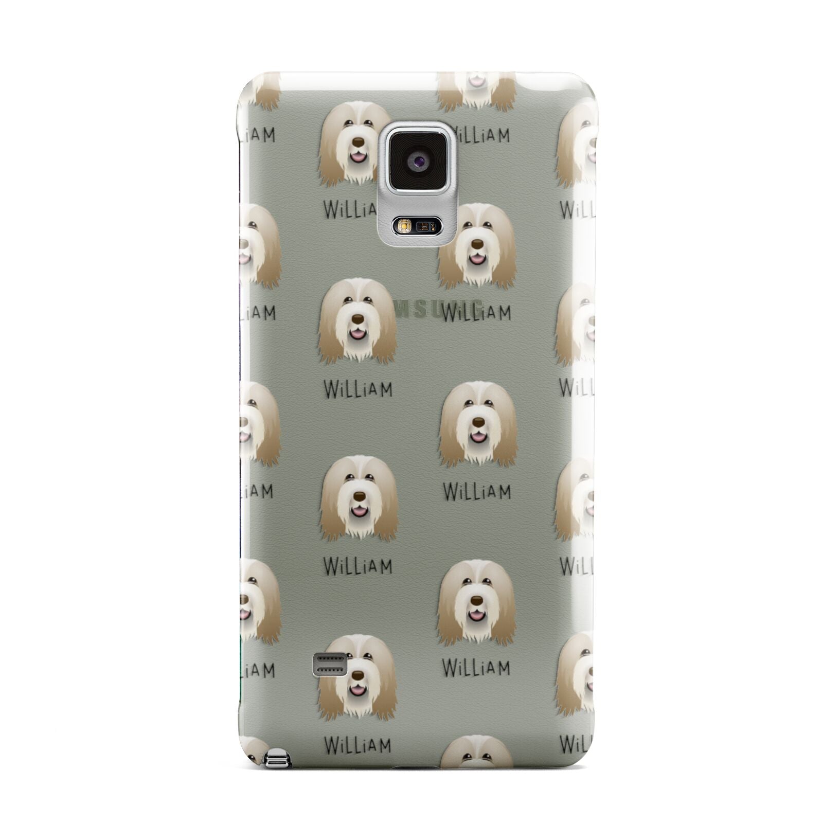 Bearded Collie Icon with Name Samsung Galaxy Note 4 Case