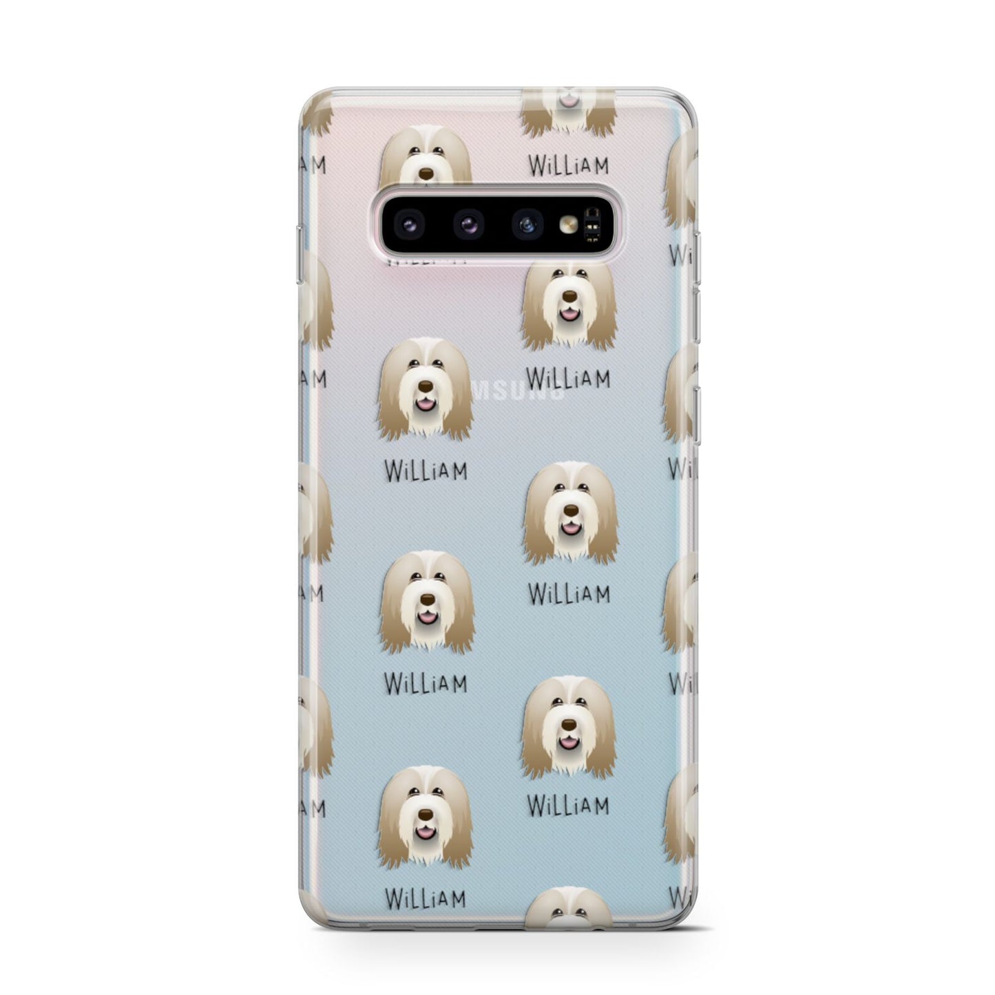 Bearded Collie Icon with Name Samsung Galaxy S10 Case