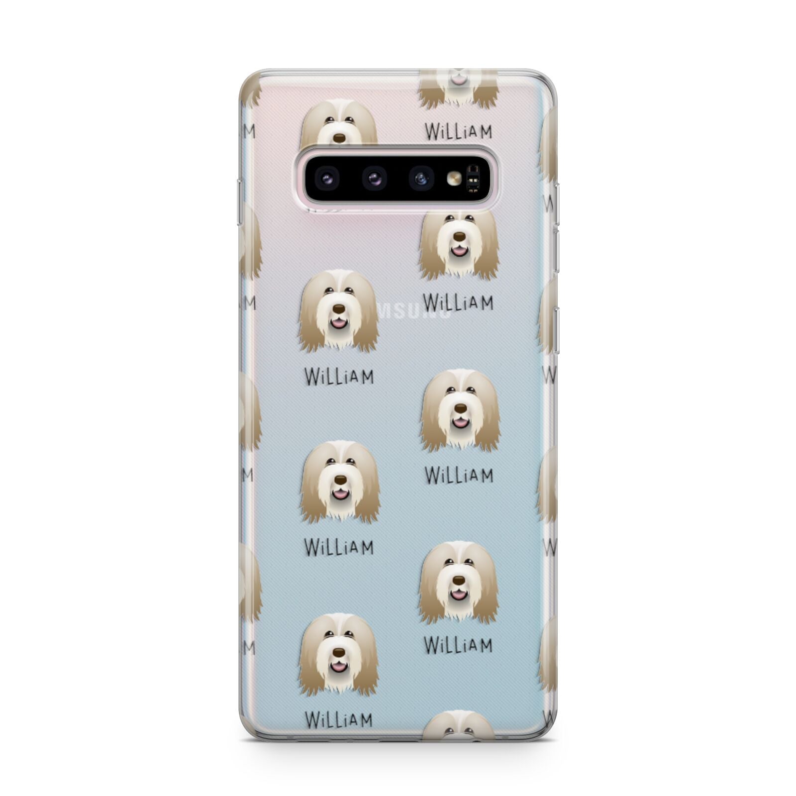 Bearded Collie Icon with Name Samsung Galaxy S10 Plus Case