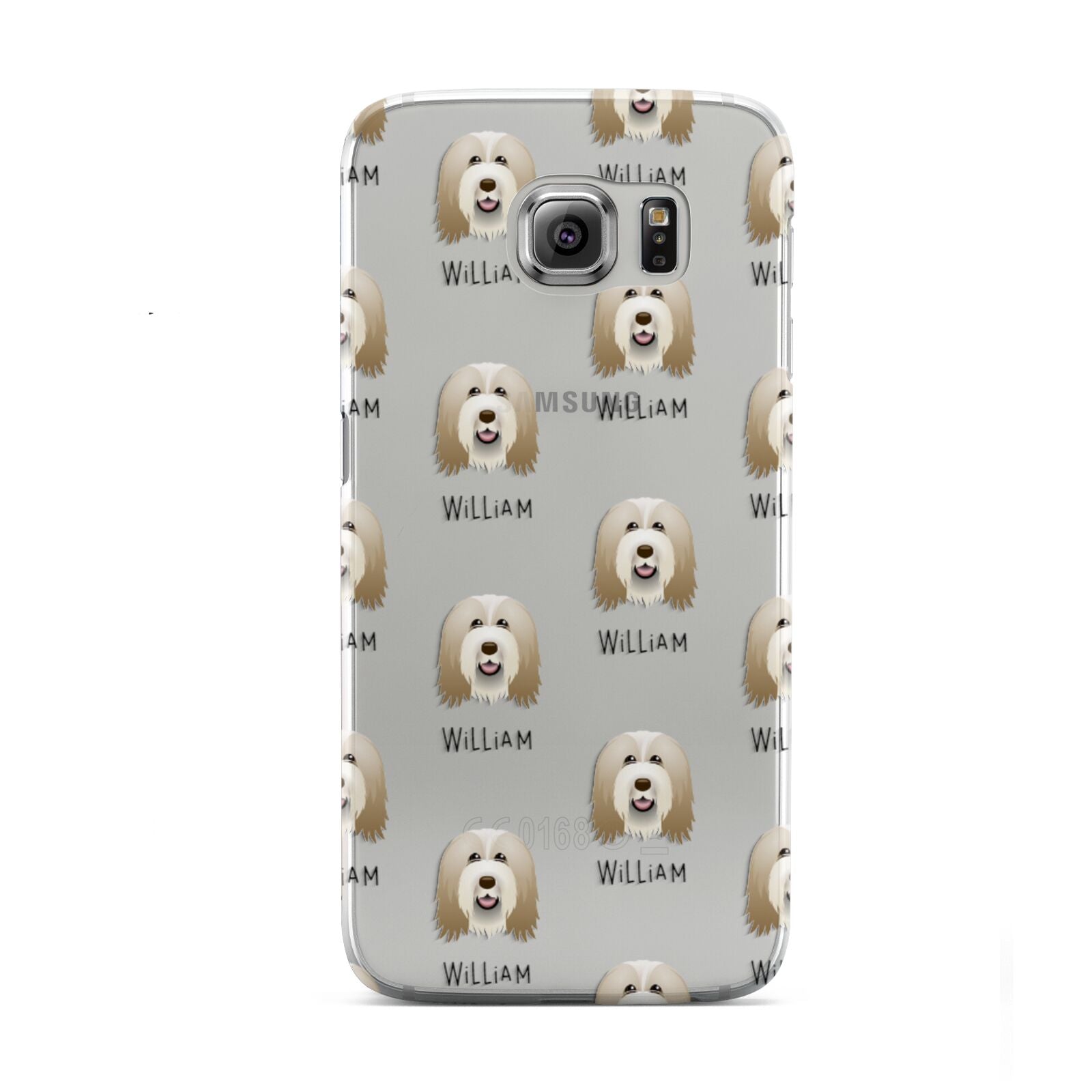 Bearded Collie Icon with Name Samsung Galaxy S6 Case