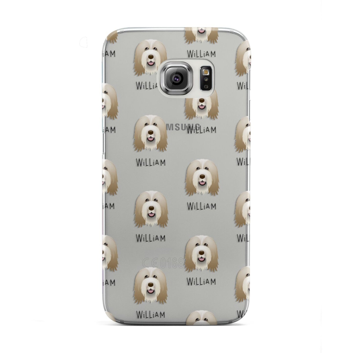 Bearded Collie Icon with Name Samsung Galaxy S6 Edge Case