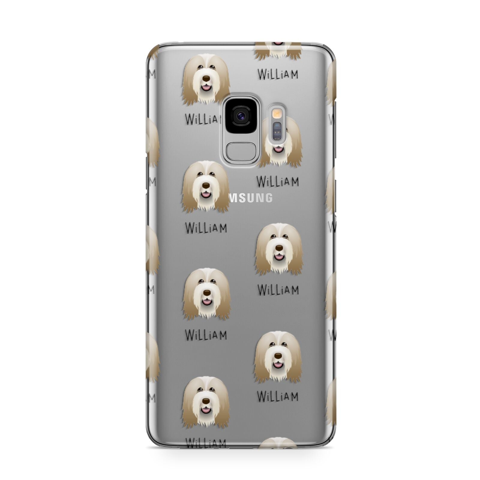 Bearded Collie Icon with Name Samsung Galaxy S9 Case