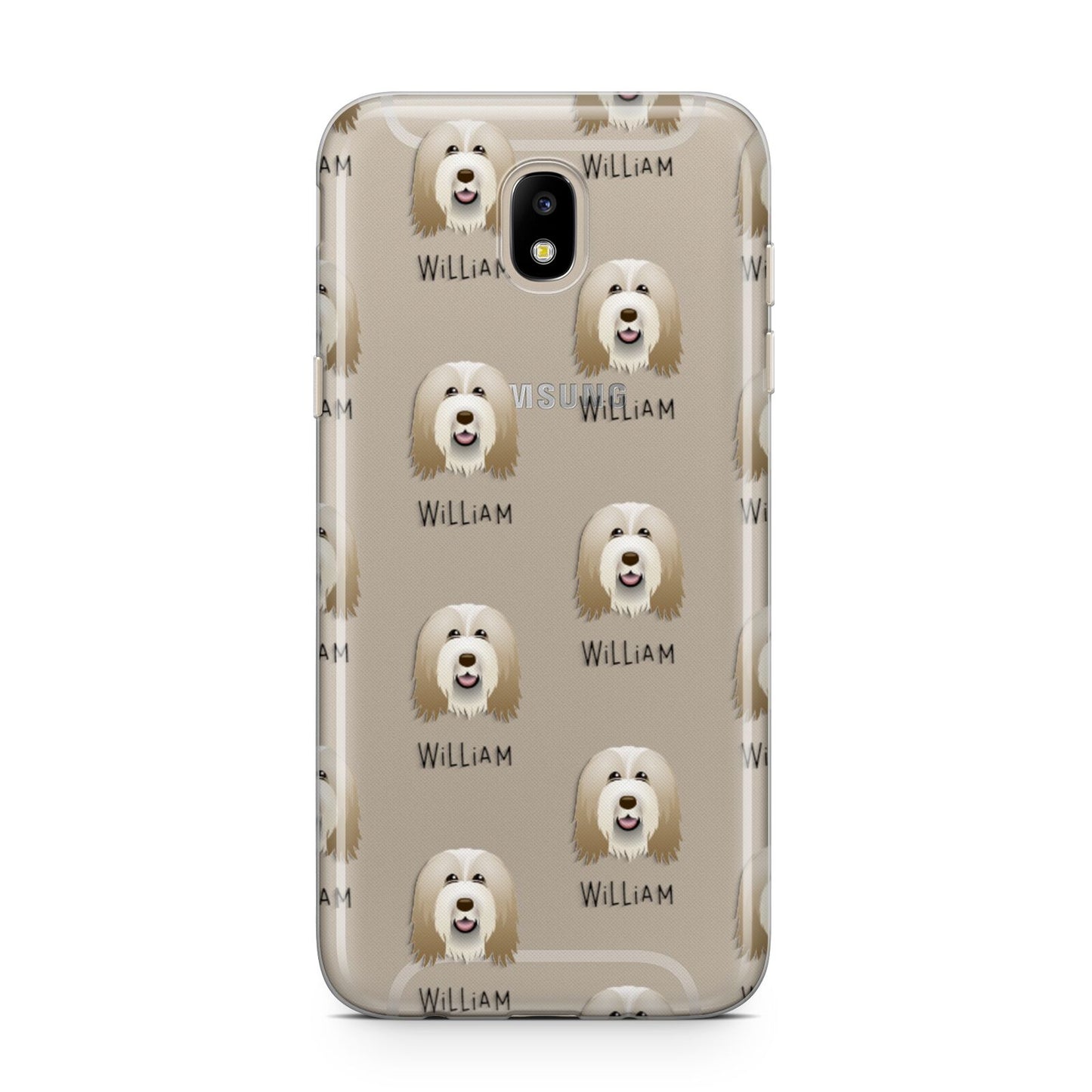 Bearded Collie Icon with Name Samsung J5 2017 Case