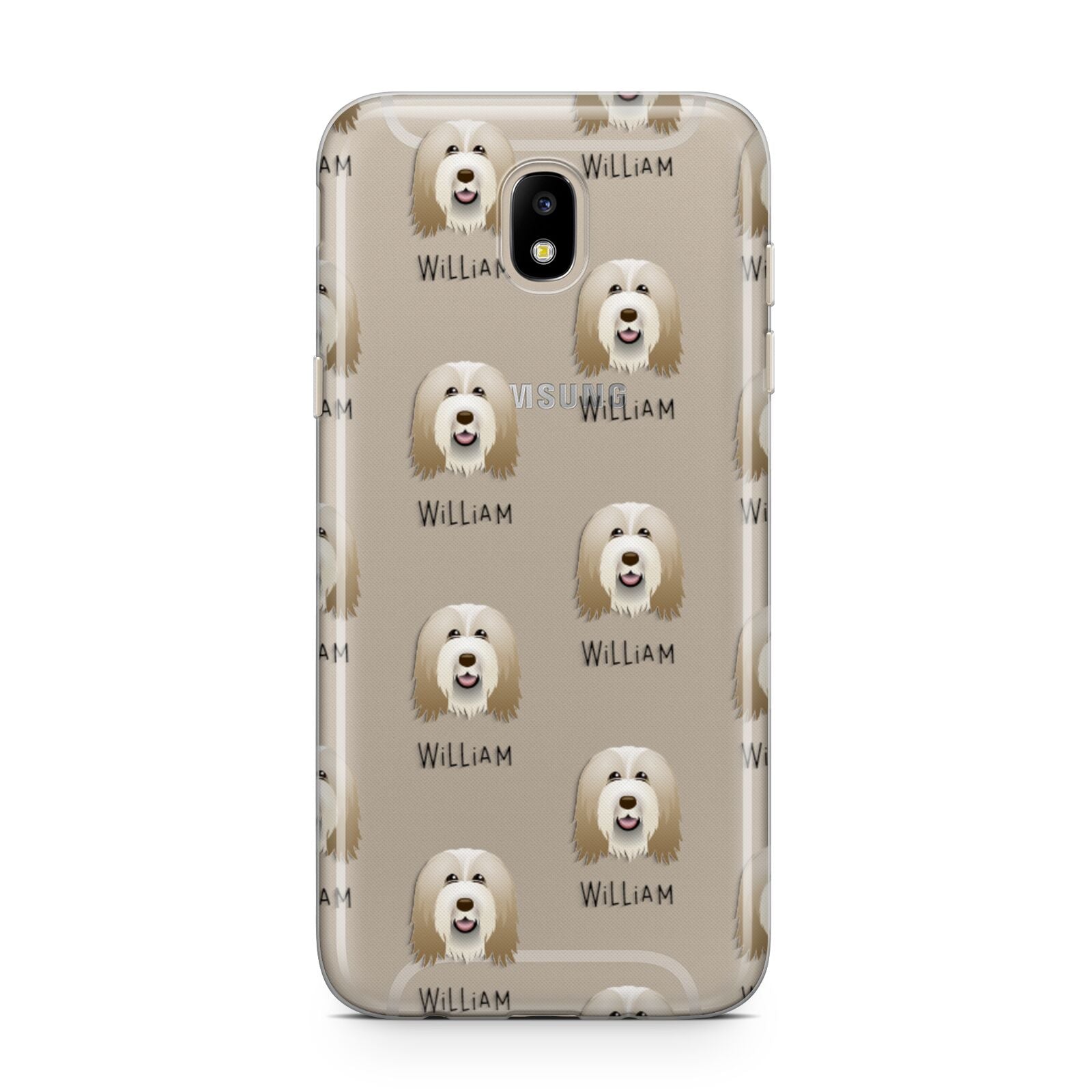 Bearded Collie Icon with Name Samsung J5 2017 Case