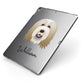 Bearded Collie Personalised Apple iPad Case on Grey iPad Side View
