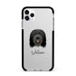 Bearded Collie Personalised Apple iPhone 11 Pro Max in Silver with Black Impact Case
