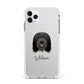 Bearded Collie Personalised Apple iPhone 11 Pro Max in Silver with White Impact Case