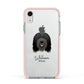 Bearded Collie Personalised Apple iPhone XR Impact Case Pink Edge on Silver Phone