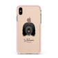 Bearded Collie Personalised Apple iPhone Xs Max Impact Case Pink Edge on Gold Phone