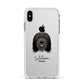 Bearded Collie Personalised Apple iPhone Xs Max Impact Case White Edge on Silver Phone