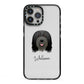 Bearded Collie Personalised iPhone 13 Pro Max Black Impact Case on Silver phone