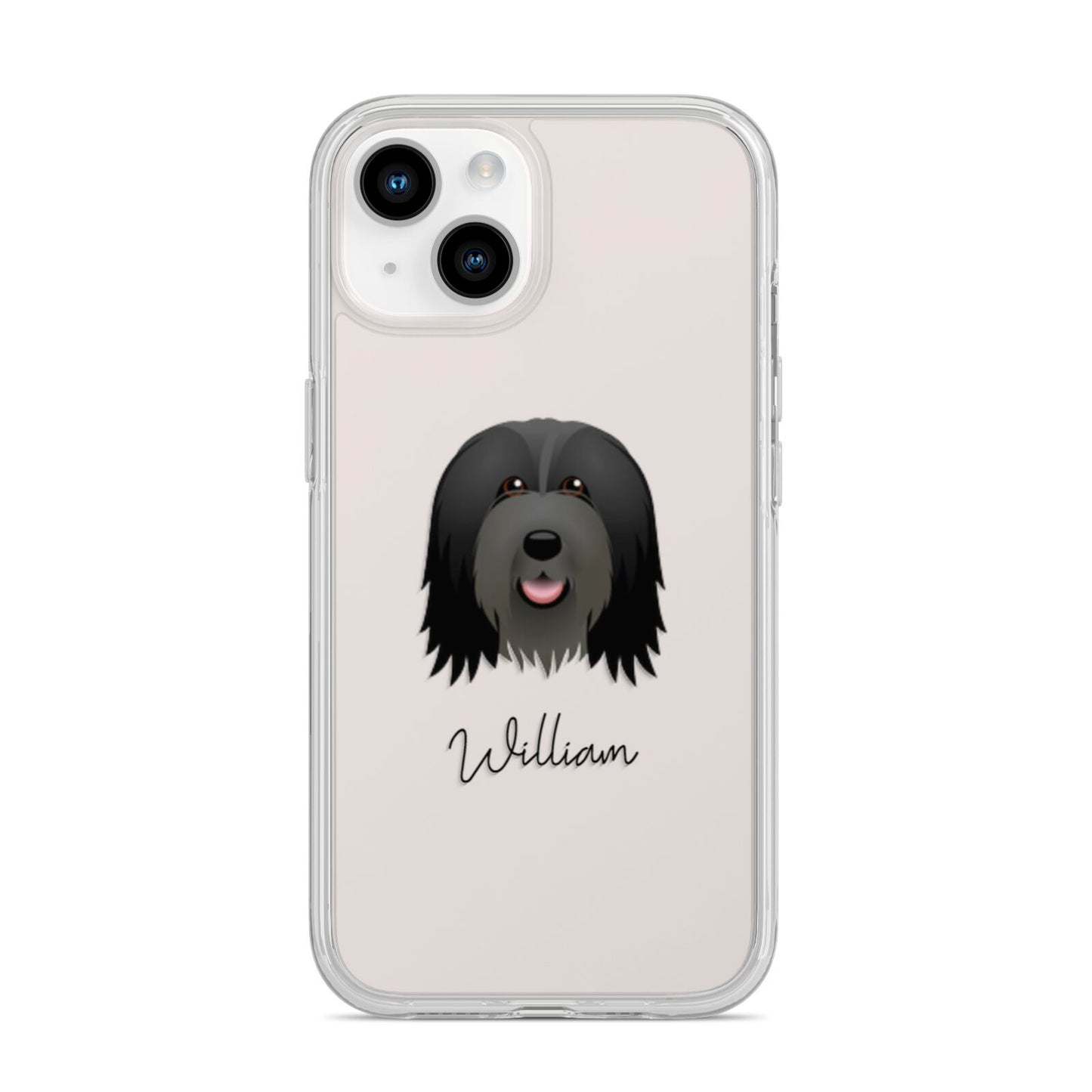 Bearded Collie Personalised iPhone 14 Clear Tough Case Starlight