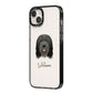 Bearded Collie Personalised iPhone 14 Plus Black Impact Case Side Angle on Silver phone