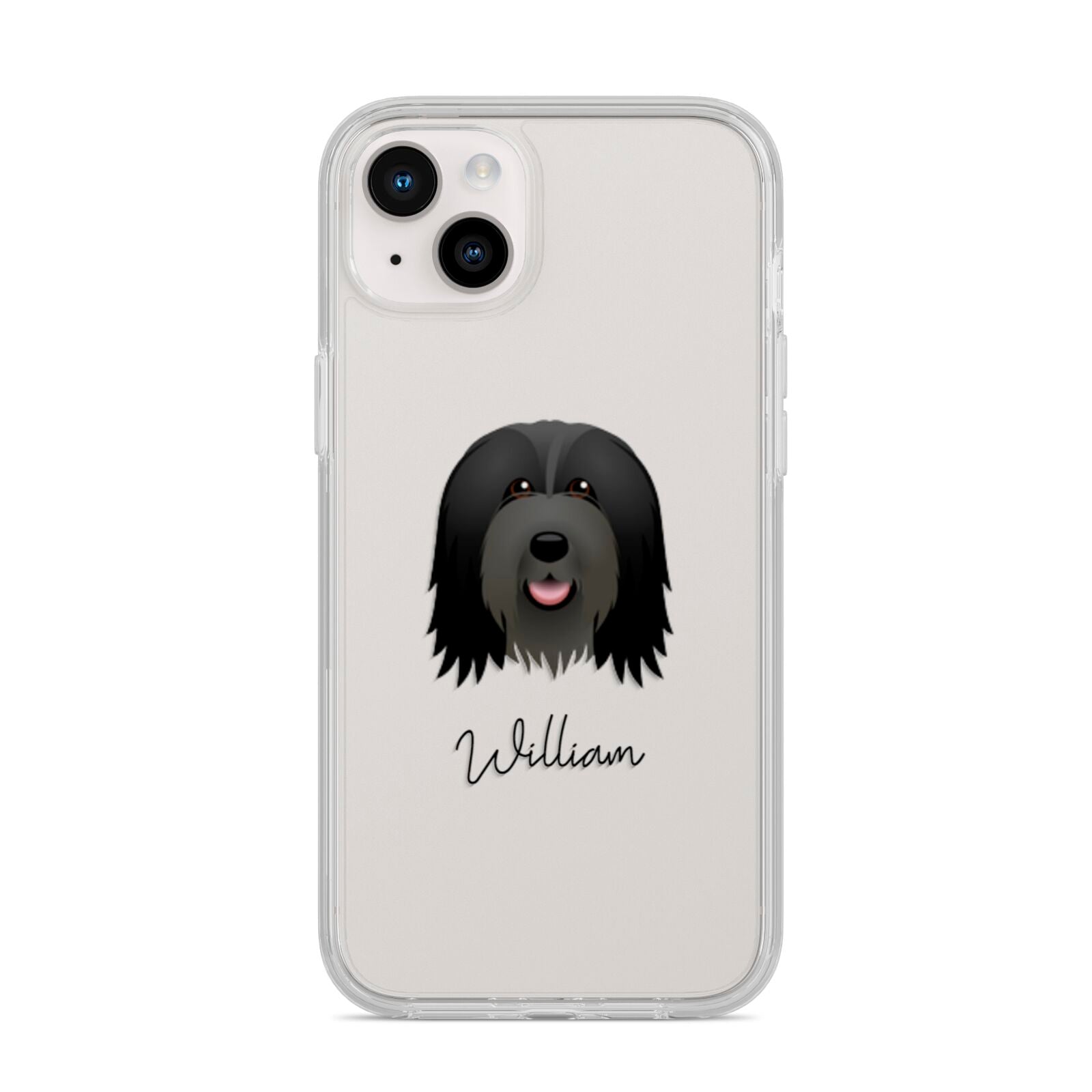Bearded Collie Personalised iPhone 14 Plus Clear Tough Case Starlight