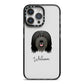Bearded Collie Personalised iPhone 14 Pro Max Black Impact Case on Silver phone