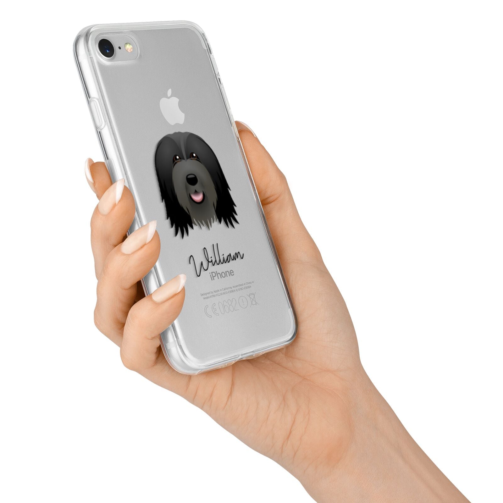 Bearded Collie Personalised iPhone 7 Bumper Case on Silver iPhone Alternative Image