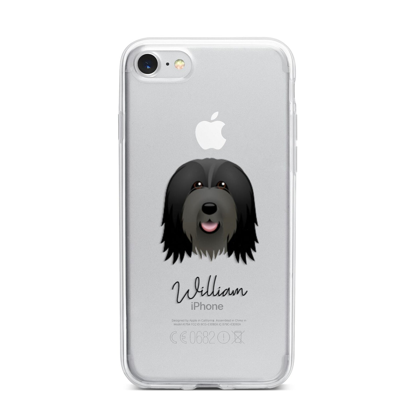 Bearded Collie Personalised iPhone 7 Bumper Case on Silver iPhone