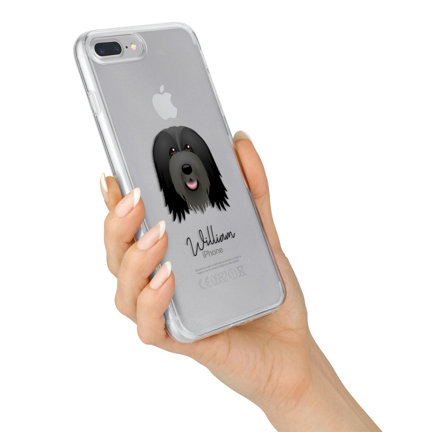 Bearded Collie Personalised iPhone 7 Plus Bumper Case on Silver iPhone Alternative Image