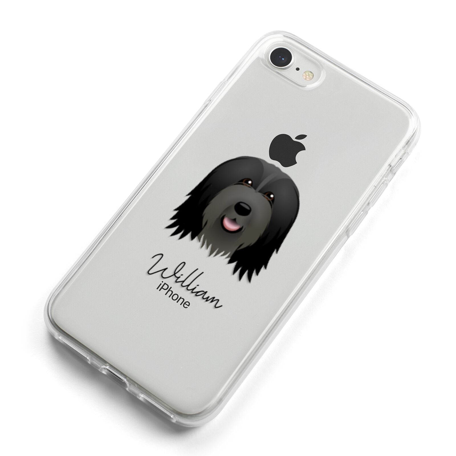 Bearded Collie Personalised iPhone 8 Bumper Case on Silver iPhone Alternative Image