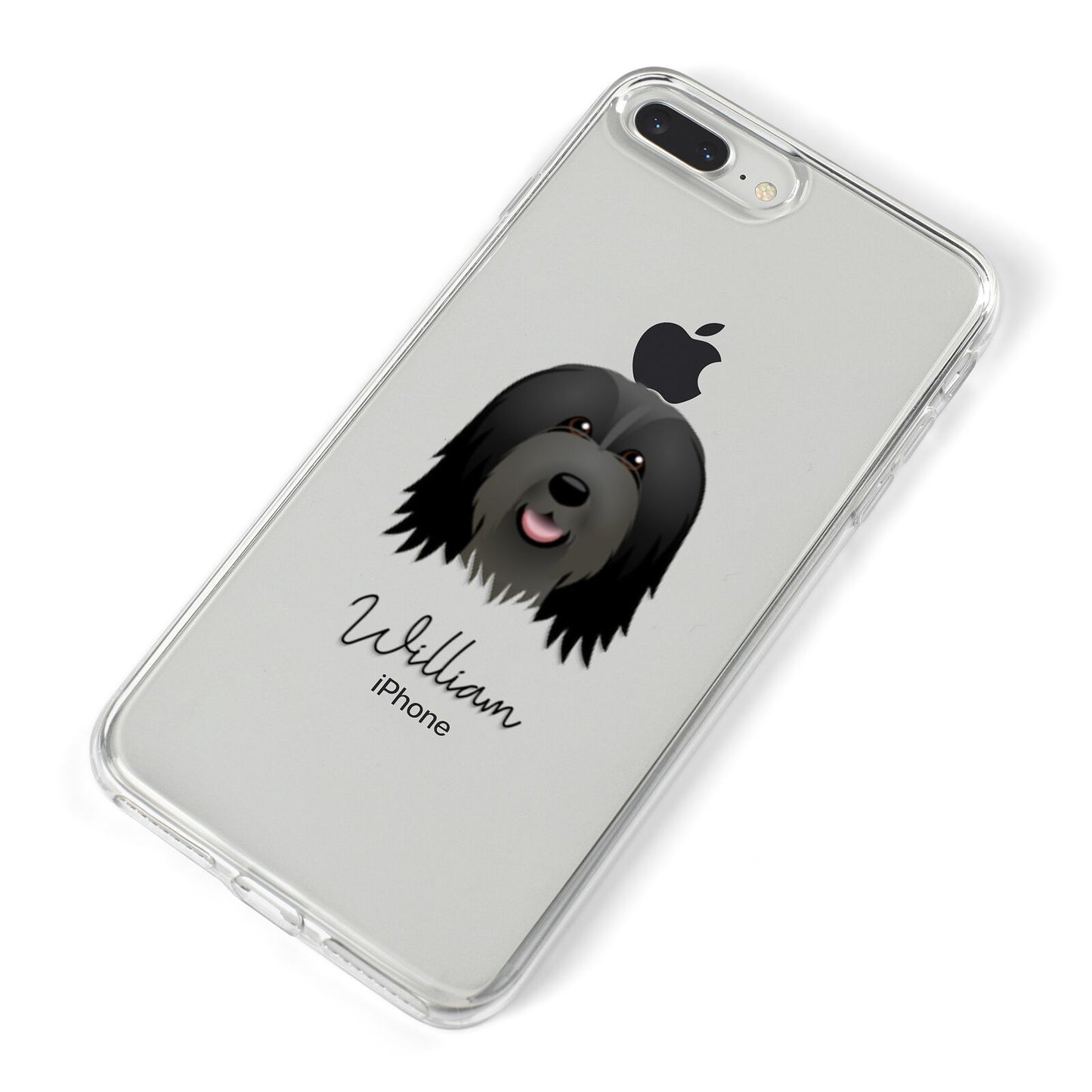 Bearded Collie Personalised iPhone 8 Plus Bumper Case on Silver iPhone Alternative Image
