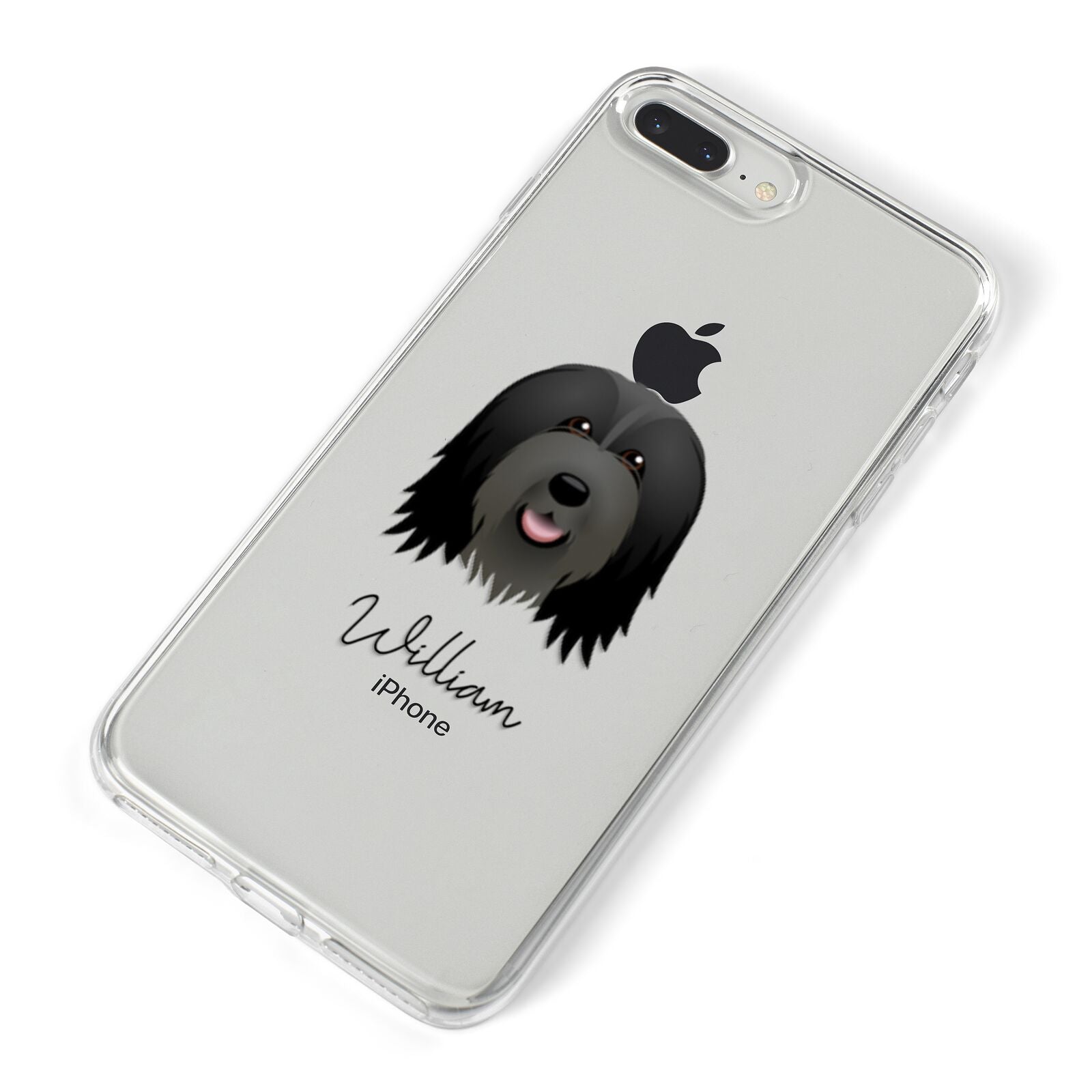 Bearded Collie Personalised iPhone 8 Plus Bumper Case on Silver iPhone Alternative Image