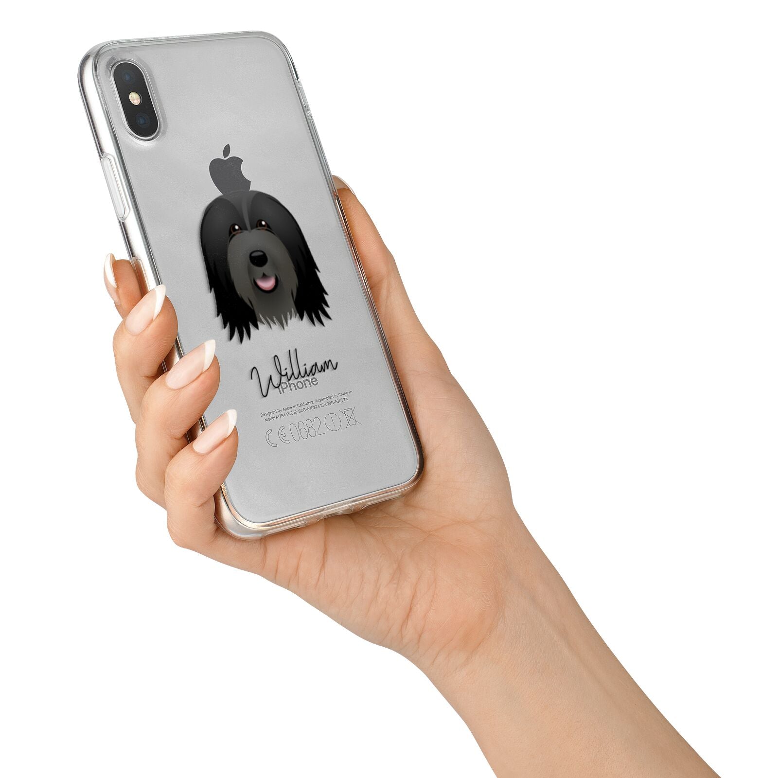 Bearded Collie Personalised iPhone X Bumper Case on Silver iPhone Alternative Image 2