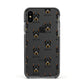 Beauceron Icon with Name Apple iPhone Xs Impact Case Black Edge on Black Phone