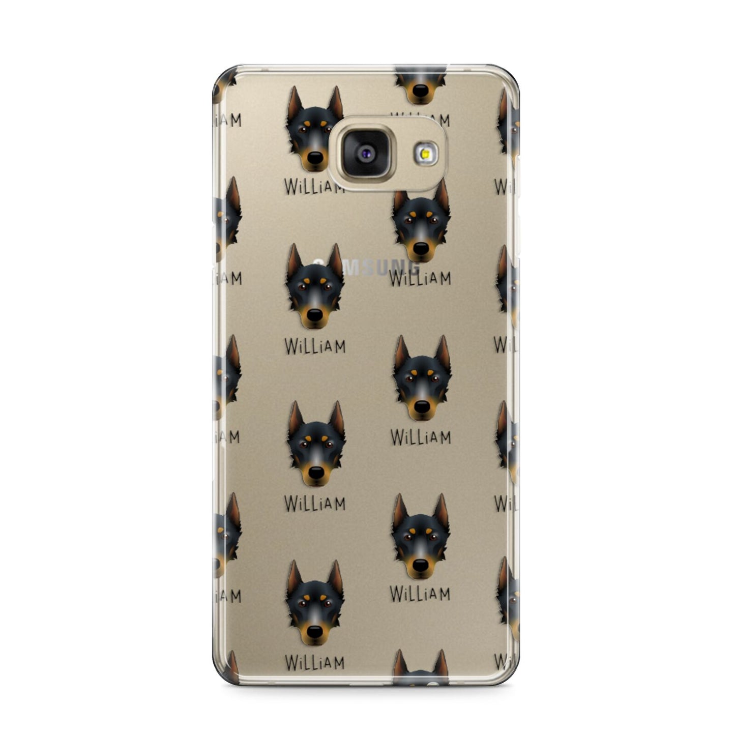 Beauceron Icon with Name Samsung Galaxy A9 2016 Case on gold phone