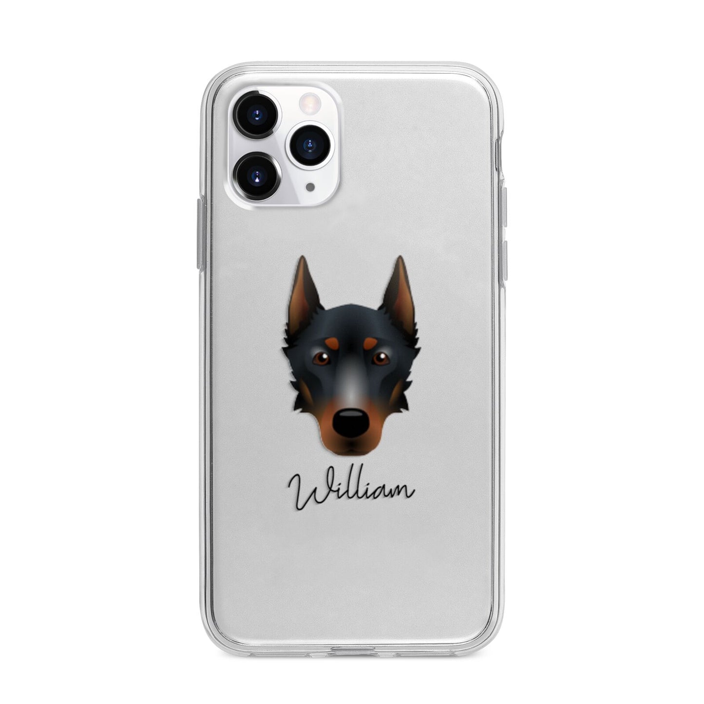 Beauceron Personalised Apple iPhone 11 Pro Max in Silver with Bumper Case
