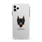 Beauceron Personalised Apple iPhone 11 Pro Max in Silver with White Impact Case
