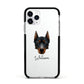 Beauceron Personalised Apple iPhone 11 Pro in Silver with Black Impact Case