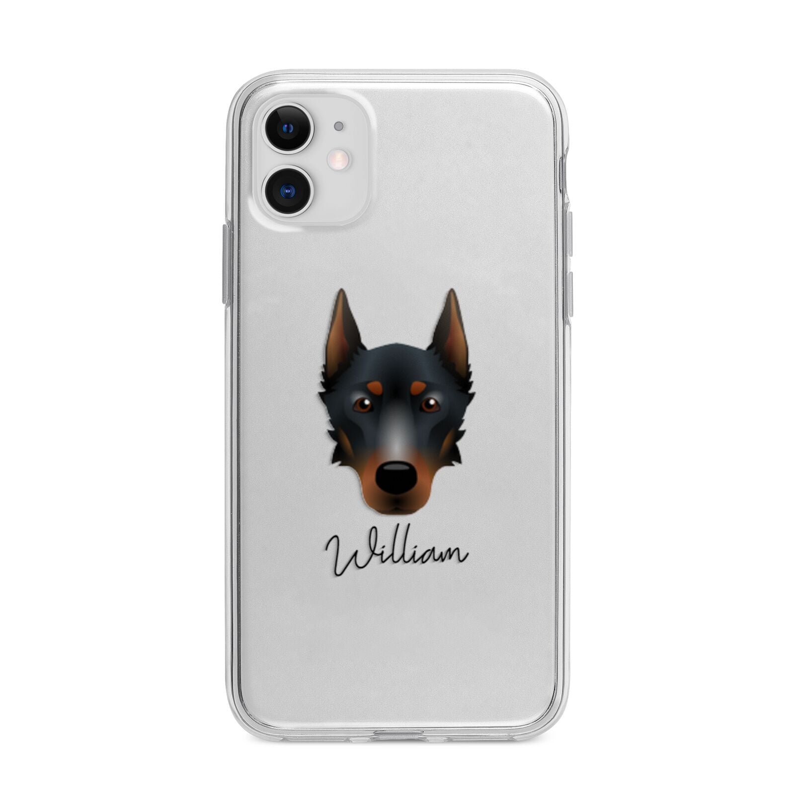 Beauceron Personalised Apple iPhone 11 in White with Bumper Case