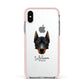 Beauceron Personalised Apple iPhone Xs Impact Case Pink Edge on Silver Phone
