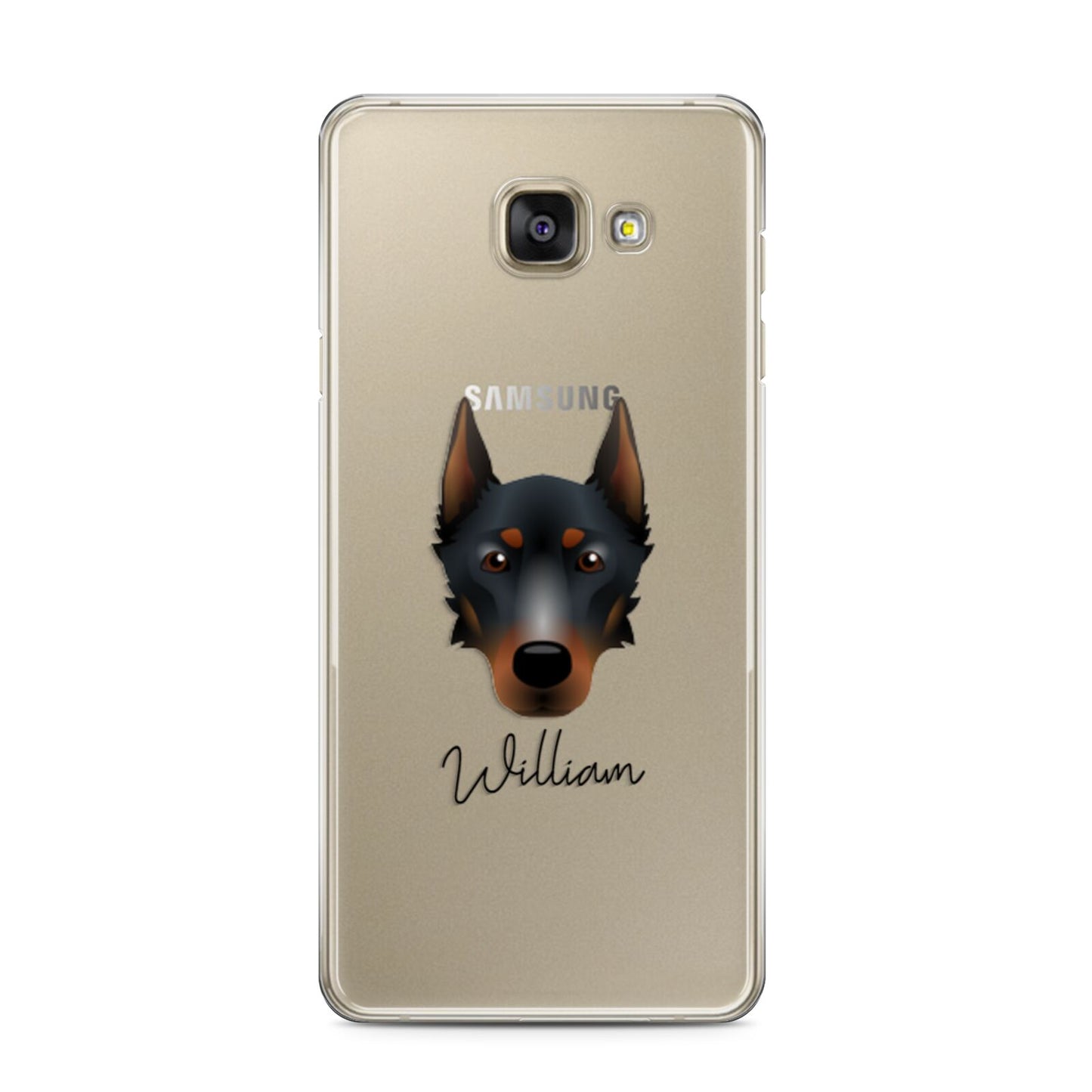 Beauceron Personalised Samsung Galaxy A3 2016 Case on gold phone