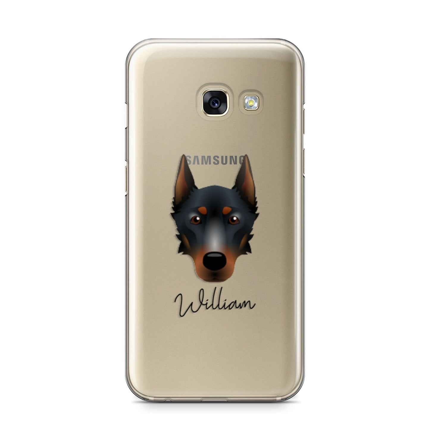 Beauceron Personalised Samsung Galaxy A3 2017 Case on gold phone