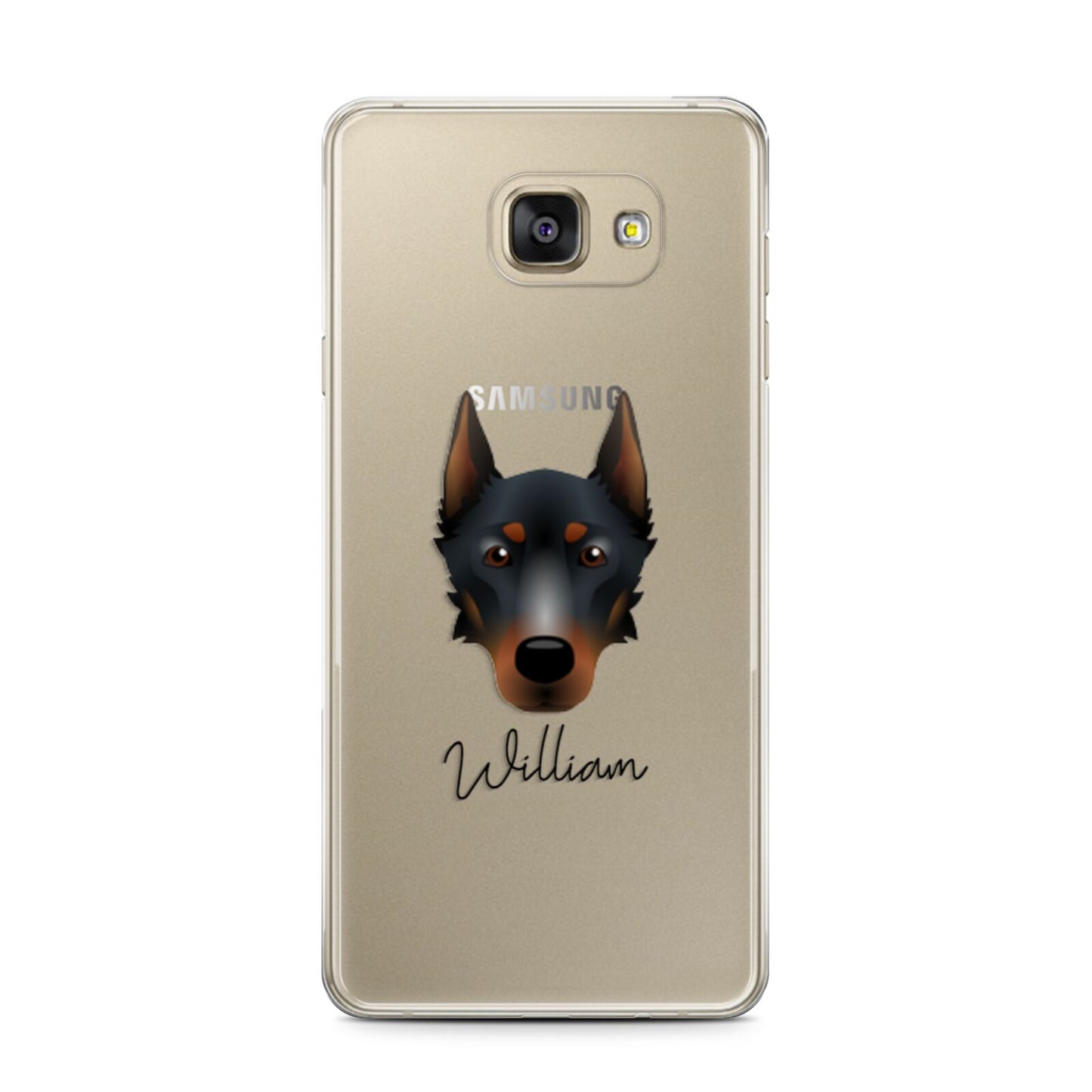 Beauceron Personalised Samsung Galaxy A7 2016 Case on gold phone