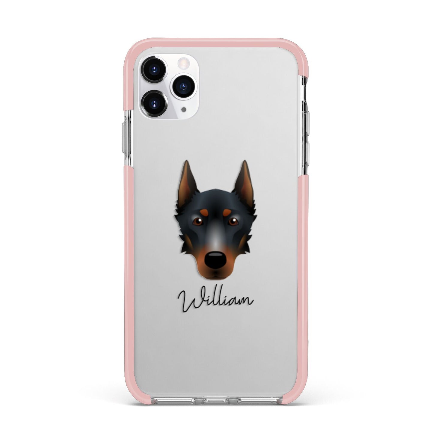 Beauceron Personalised iPhone 11 Pro Max Impact Pink Edge Case