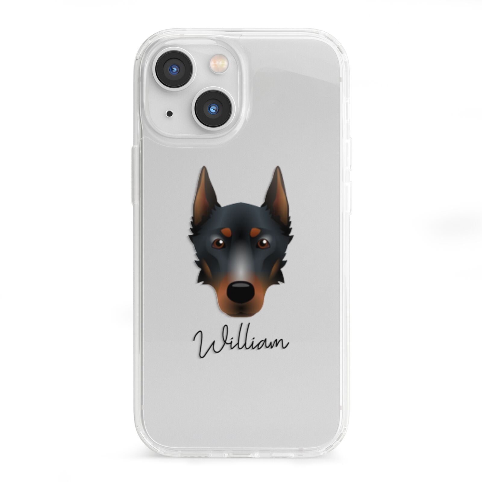 Beauceron Personalised iPhone 13 Mini Clear Bumper Case