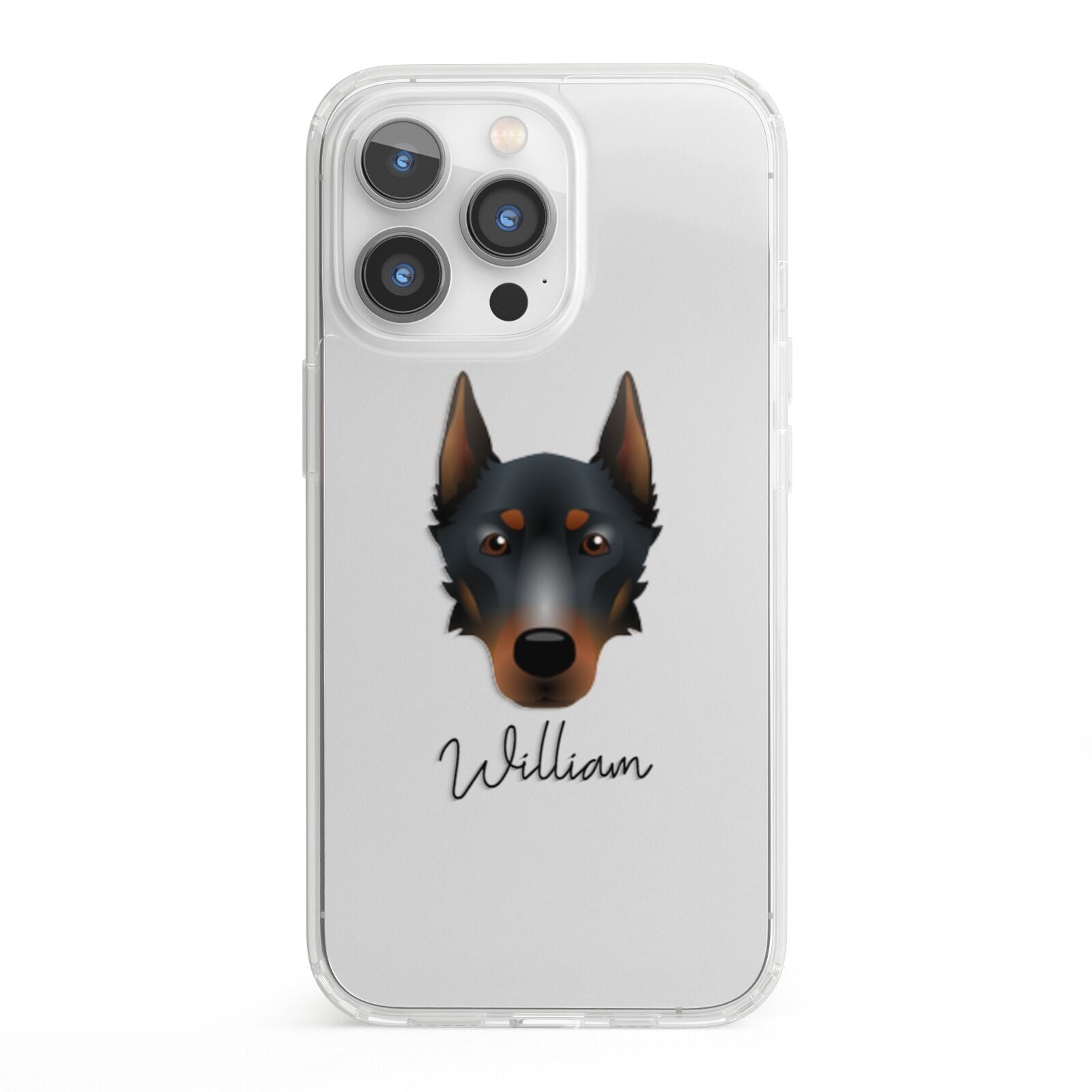 Beauceron Personalised iPhone 13 Pro Clear Bumper Case