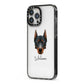 Beauceron Personalised iPhone 13 Pro Max Black Impact Case Side Angle on Silver phone